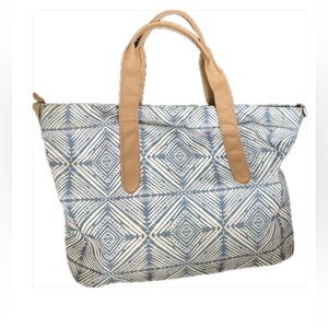 Large Beach Bag Crown Vintage Tote with Zipper